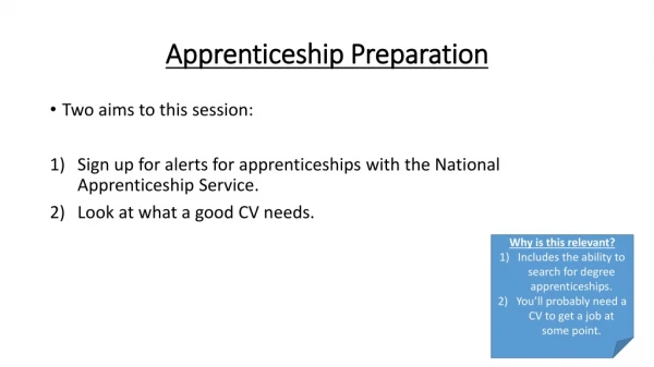 Apprenticeship Preparation