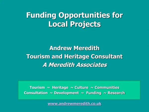 Funding Opportunities for Local Projects