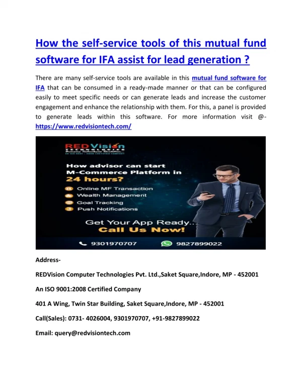 how the self service tools of this mutual fund