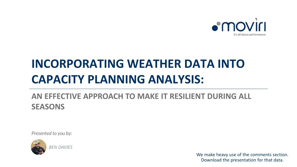 incorporating weather data into capacity planning analysis