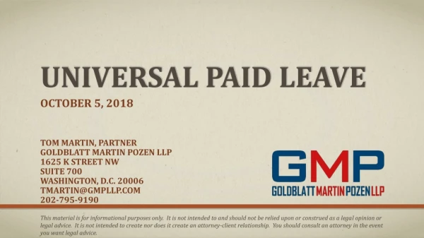 Universal Paid leave
