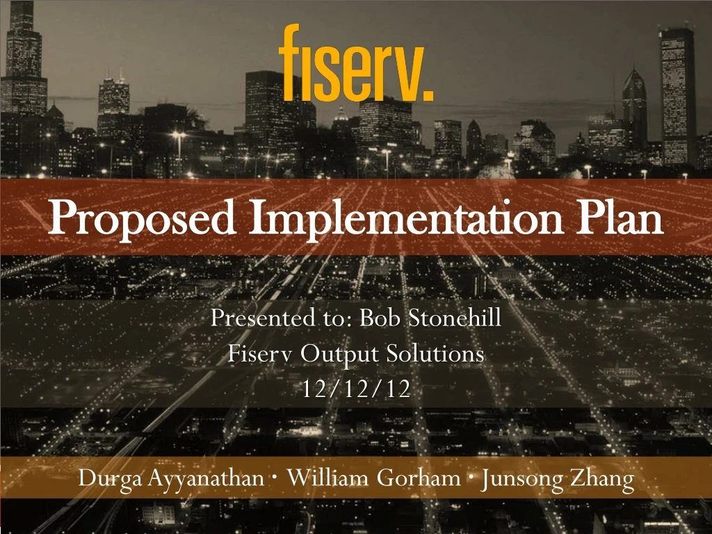 proposed implementation plan