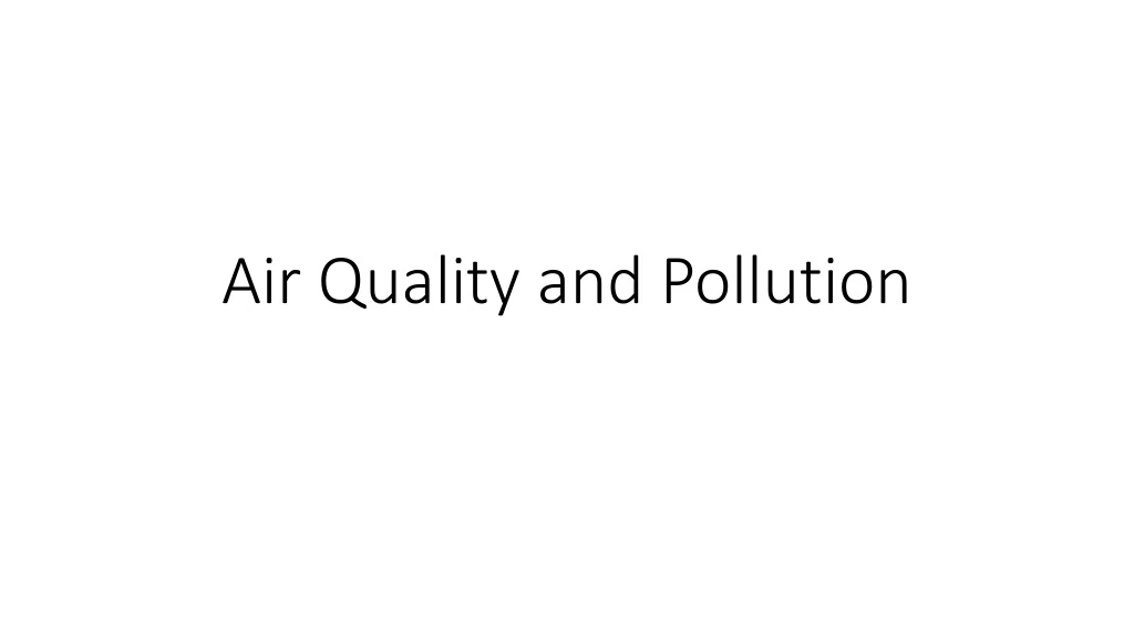 air quality and pollution