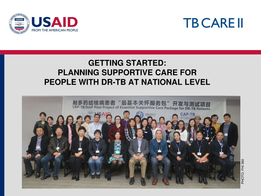 getting started planning supportive care for people with dr tb at national level