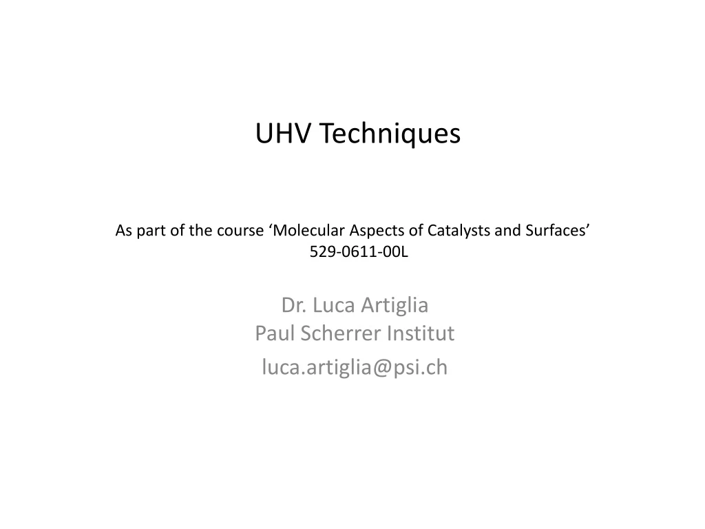 uhv techniques