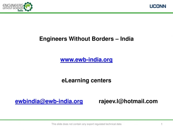 Engineers Without Borders – India ewb-india eLearning centers
