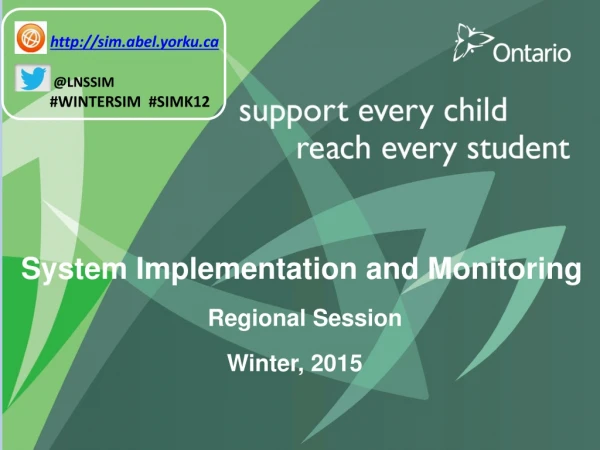 System Implementation and Monitoring Regional Session