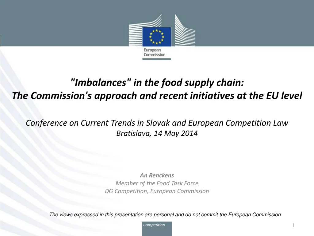 an renckens member of the food task force dg competition european commission