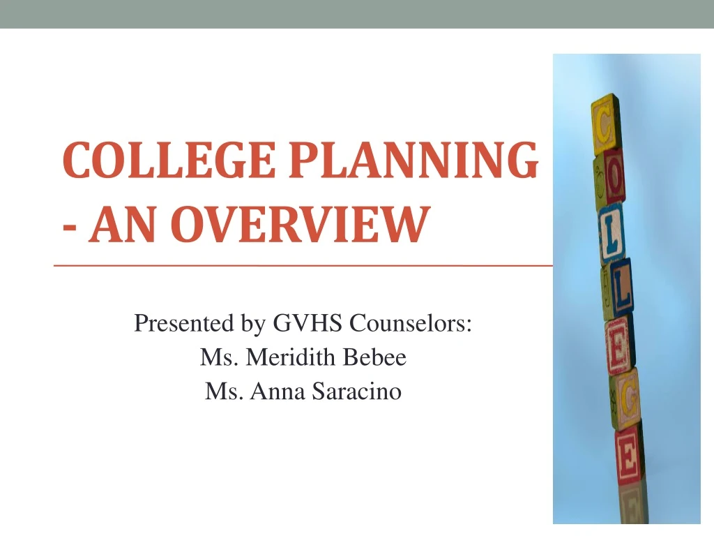 college planning an overview