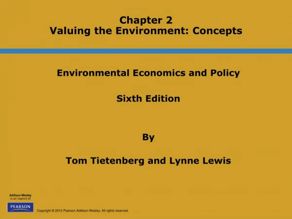 Chapter 2 Valuing the Environment: Concepts