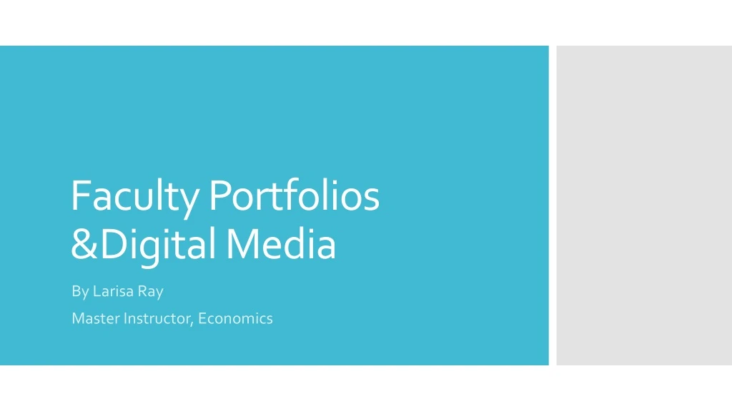 faculty portfolios digital media