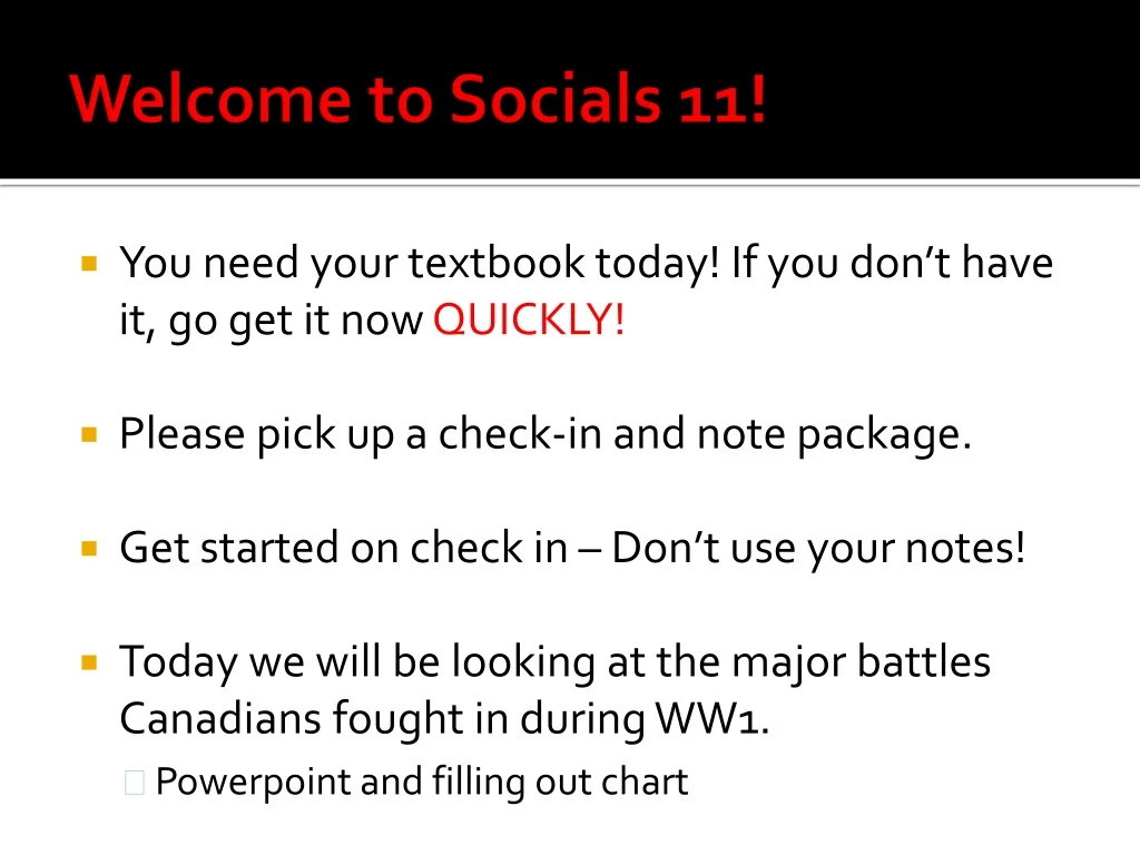 welcome to socials 11