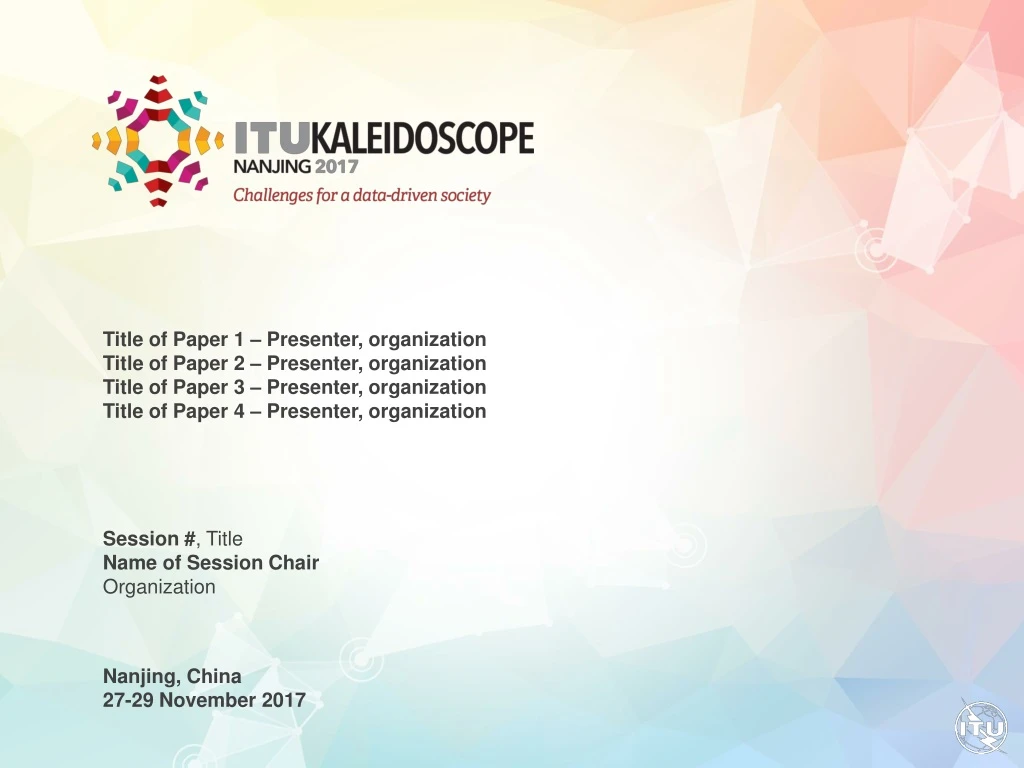 title of paper 1 presenter organization title