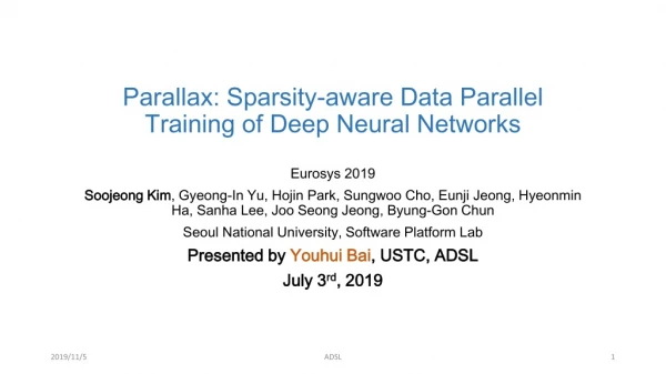 Parallax: Sparsity-aware Data Parallel Training of Deep Neural Networks