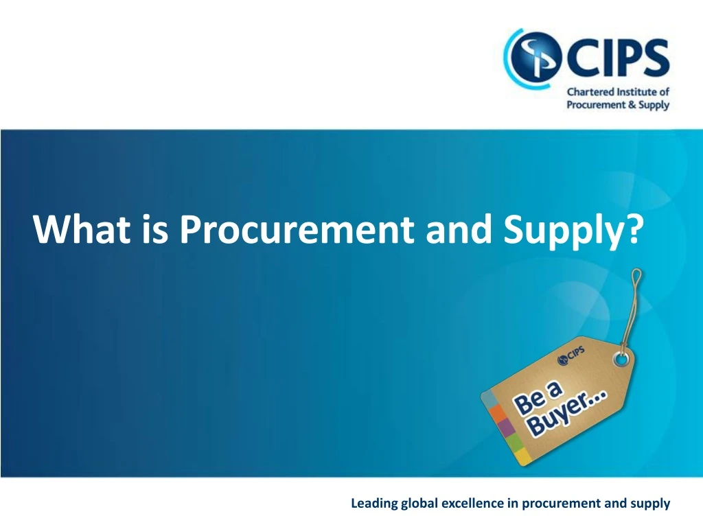 what is procurement and supply