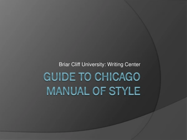 Guide to Chicago manual of style