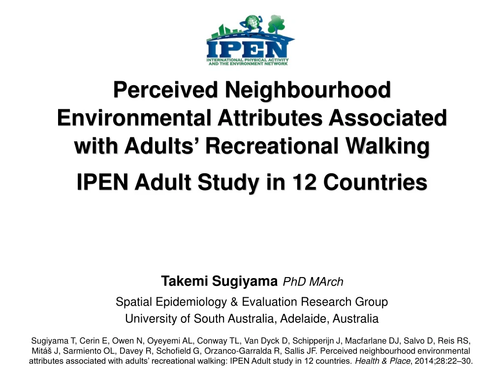 perceived neighbourhood environmental attributes