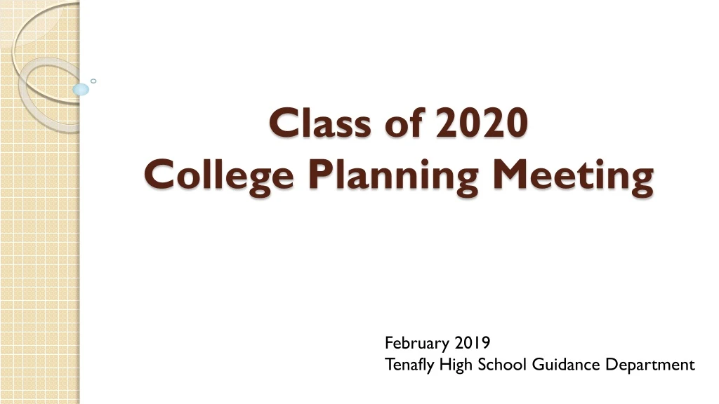 class of 2020 college p lanning meeting