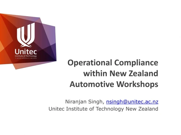 Operational Compliance within New Zealand Automotive Workshops