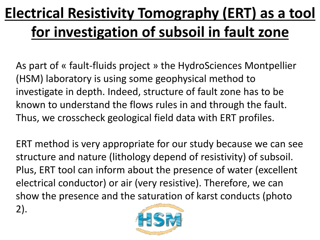 electrical resistivity tomography ert as a tool