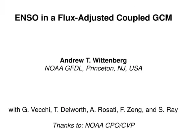 ENSO in a Flux-Adjusted Coupled GCM