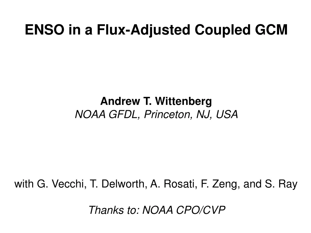 enso in a flux adjusted coupled gcm