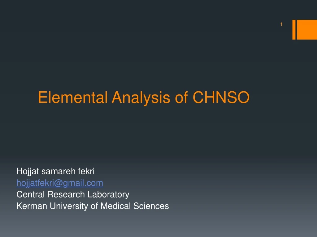 elemental analysis of chnso