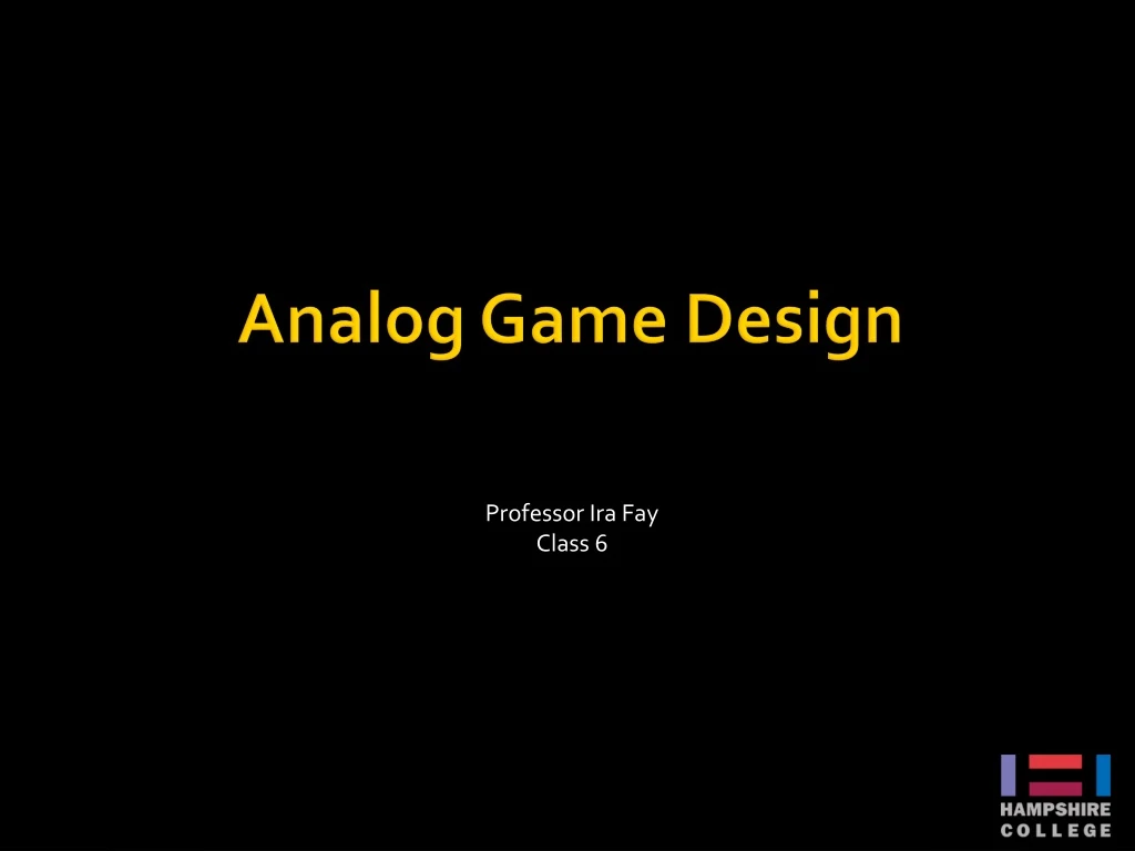 analog game design