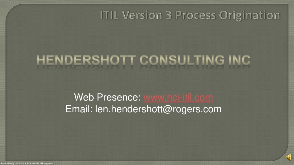 itil version 3 process origination