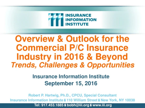 Insurance Information Institute September 15, 2016