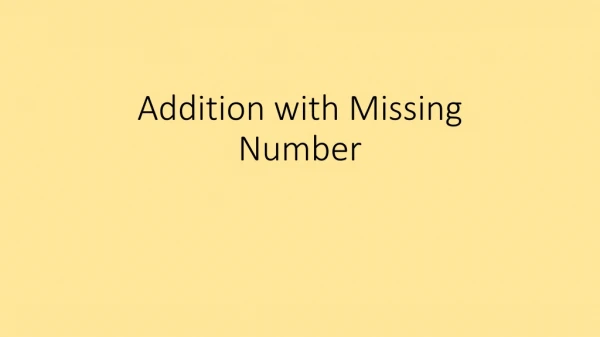 Addition with Missing Number