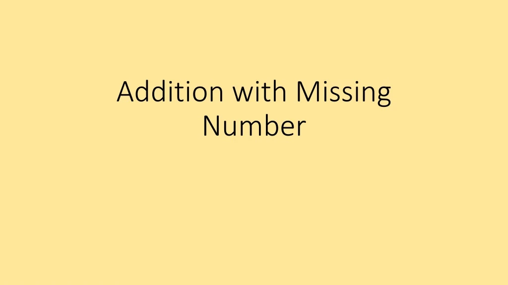 addition with missing number