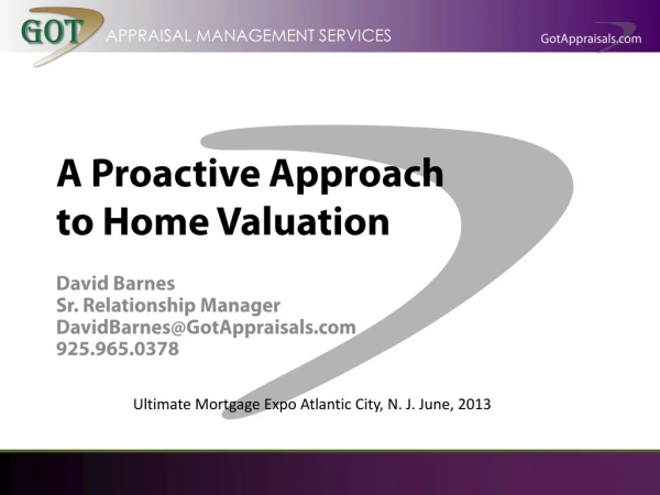 A Proactive Approach to Home Valuation