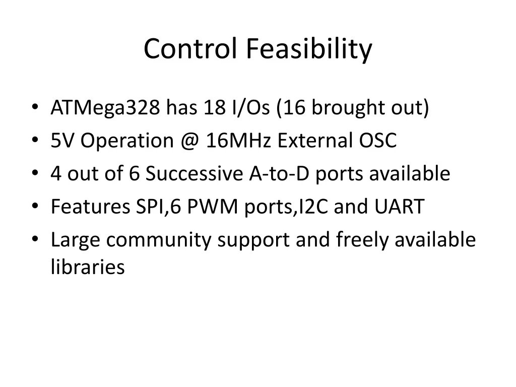 control feasibility