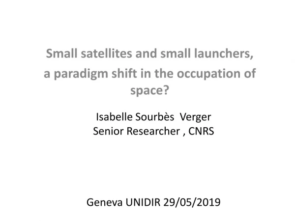 Isabelle Sourbès Verger Senior Researcher , CNRS Geneva UNIDIR 29/05/2019