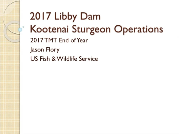 2017 Libby Dam Kootenai Sturgeon Operations