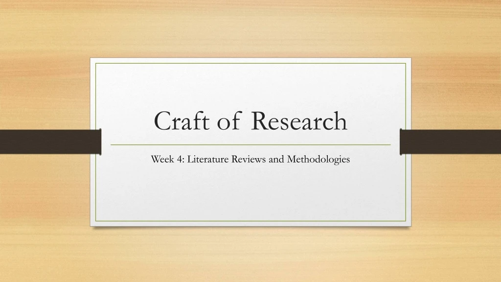 craft of research