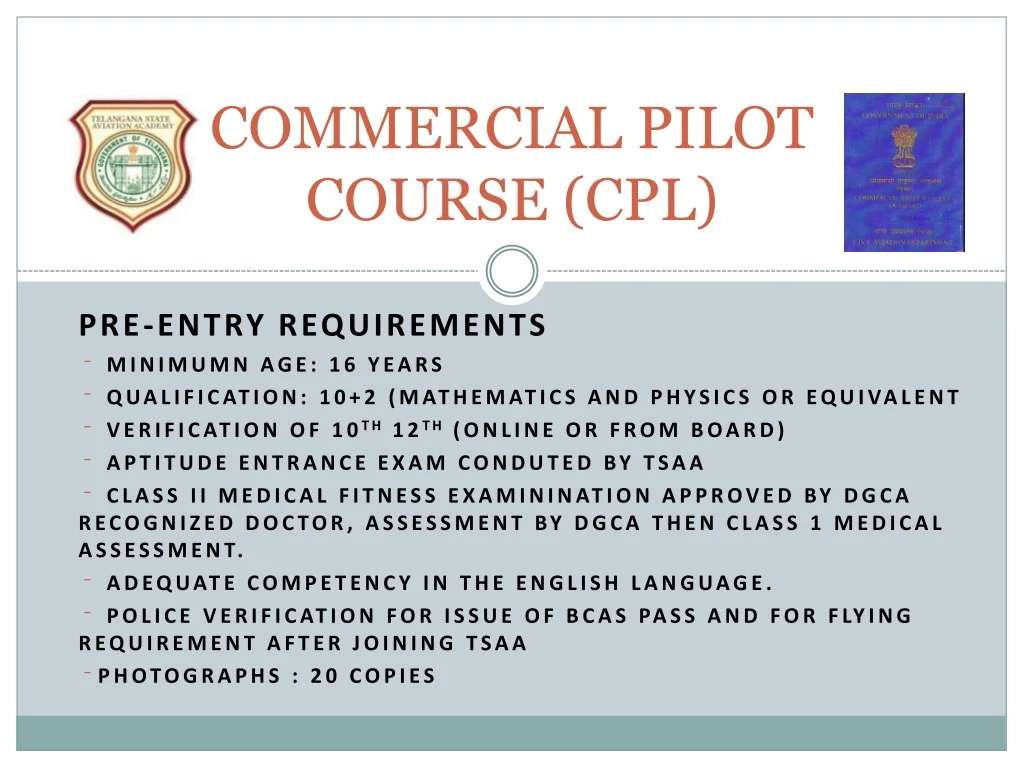 commercial pilot course cpl