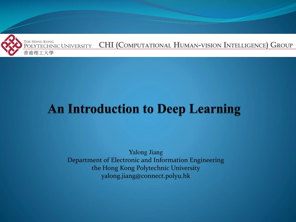 an introduction to deep learning