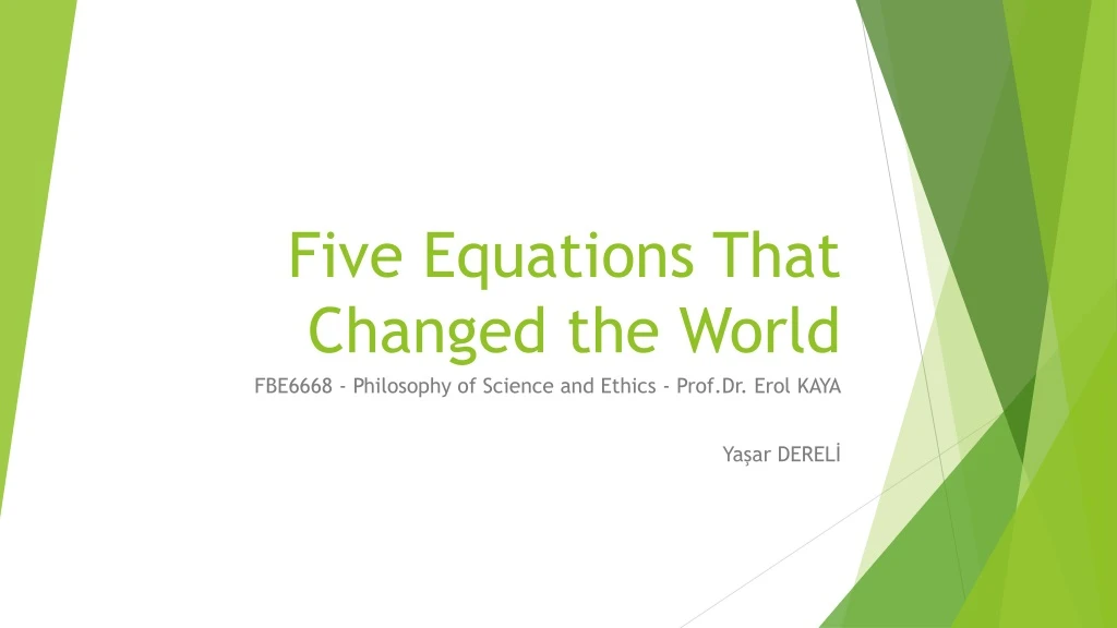 five equations that changed the world