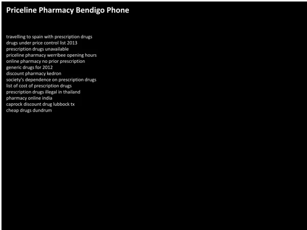 Priceline Pharmacy Bendigo Phone