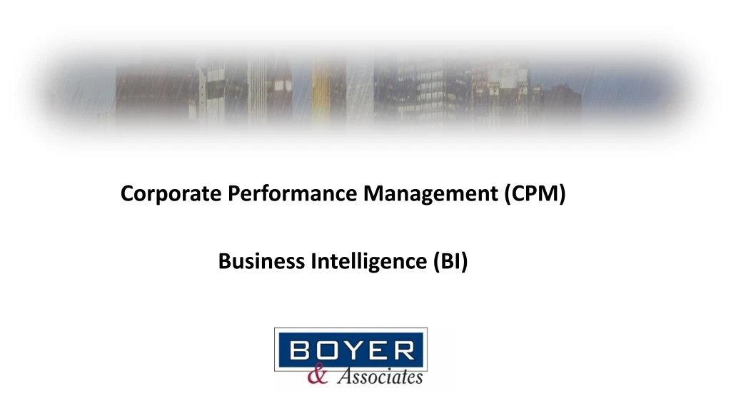 corporate performance management cpm business intelligence bi