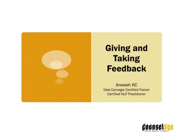 Giving and Taking Feedback