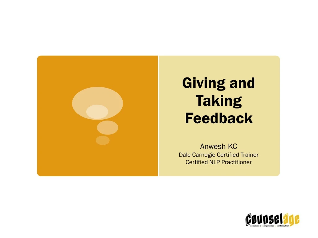 giving and taking feedback