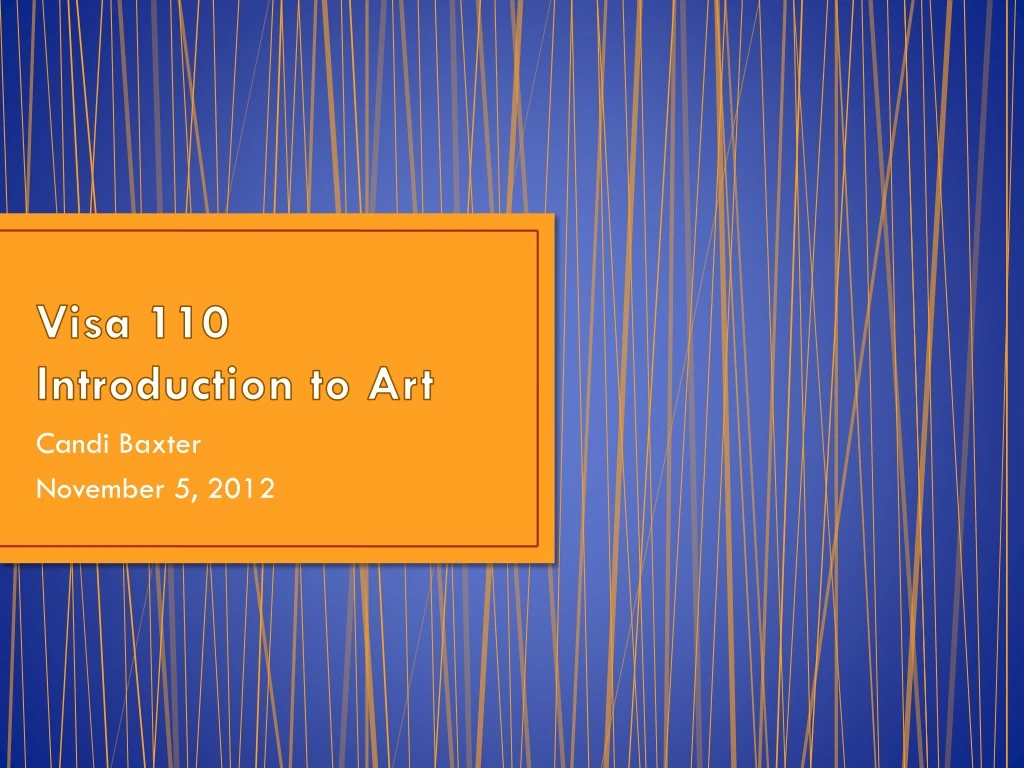 visa 110 introduction to art
