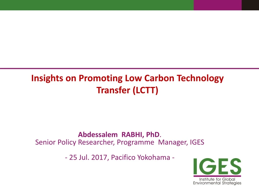 insights on promoting low carbon t echnology
