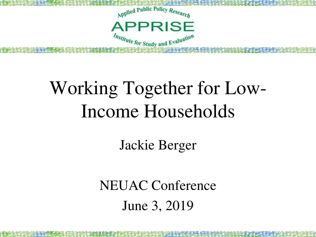 working together for low income households