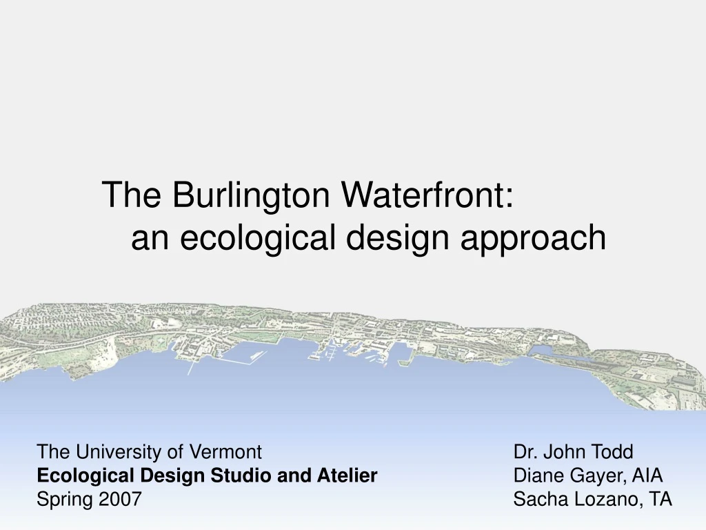 the burlington waterfront an ecological design approach