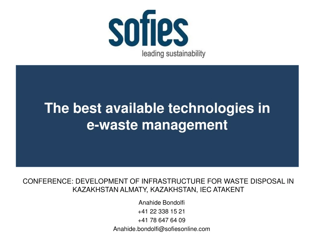 the best available technologies in e waste management