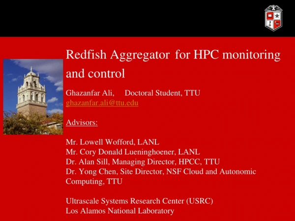 Redfish Aggregator for HPC monitoring and control